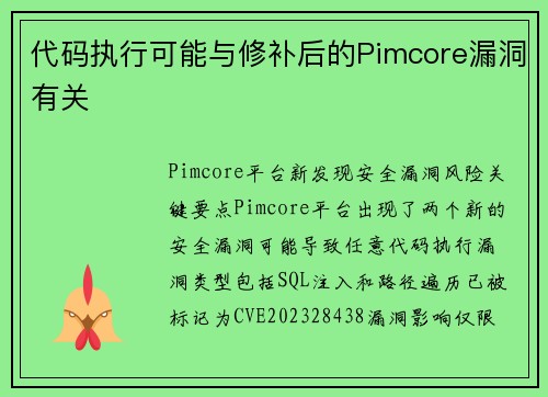 代码执行可能与修补后的Pimcore漏洞有关